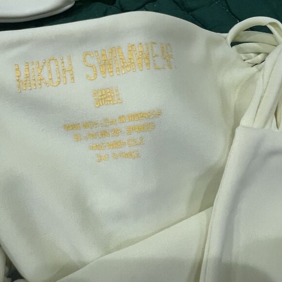 Mikoh Women's Small Neon Yellow Bikini Set Sunset Bandeau Velzyland Bottom - Picture 4 of 10